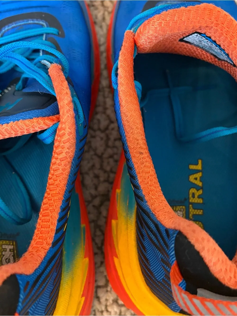 HOKA ONE ONE BONDI 5 Running Shoes Men Sz 11 Blue And Orange